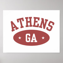 Athens, Georgia Vintage Sportieve Stijl Slaapzaal Poster