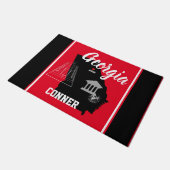 Athens Georgia Zwart en Rood Deurmat (Schuin)