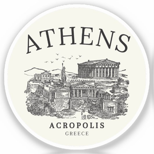 Athens Grecce  Acropolis Vintage scene Sticker (Voorkant)