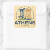 Athens Greece Acropolis Parthenon Vierkante Sticker (Tas)