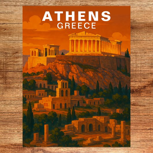 Athens, Greece Ancient Classic Ruins Briefkaart