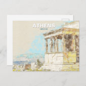 Athens Greece – Ancient Greek City View, Travel  Briefkaart (Voorkant / Achterkant)