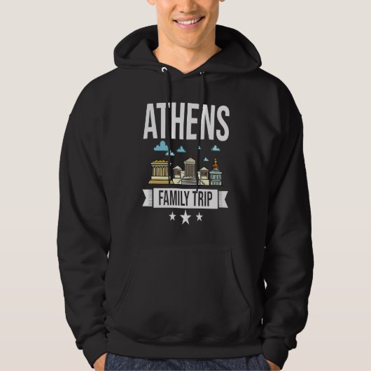 Athens Greece City Trip Skyline Map Travel Hoodie (Voorkant)
