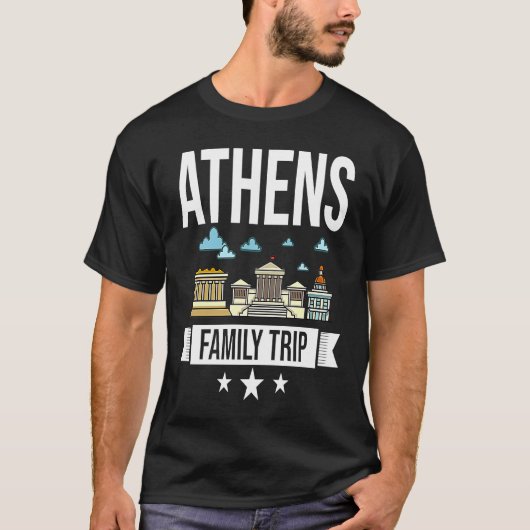 Athens Greece City Trip Skyline Map Travel T-shirt (Voorkant)
