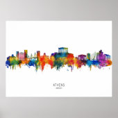 Athens Greece Skyline Poster (Voorkant)