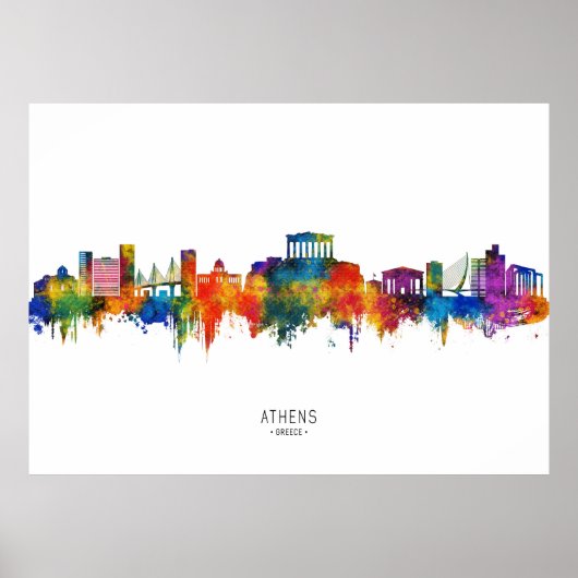 Athens Greece Skyline Poster (Voorkant)