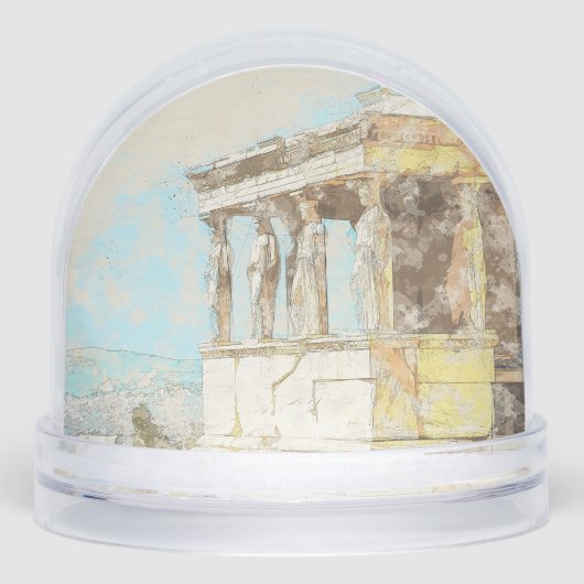 Athens Greece Snow Globe – Ancient Landmark Travel Sneeuwbol (Voorkant)