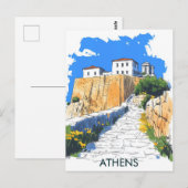 Athens Greece Travel Briefkaart (Voorkant / Achterkant)