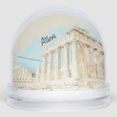 Athens Greece Travel Snow Globe – Ancient City Lan Sneeuwbol (Voorkant)