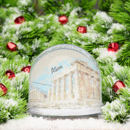 Athens Greece Travel Snow Globe – Ancient City Lan Sneeuwbol (Kerstmis)