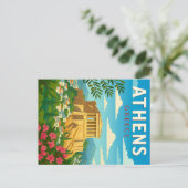 Athens Greece Vintage Travel | Parthenon Acropolis Briefkaart (Staand voorkant)
