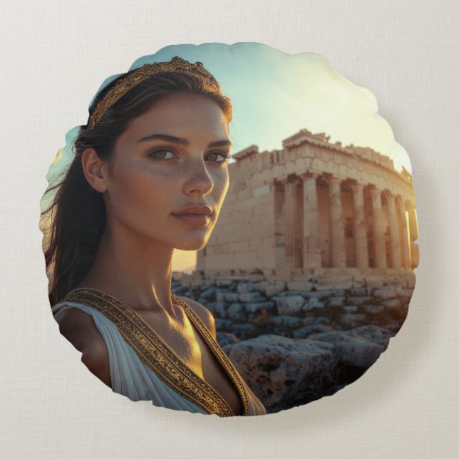ATHENS - GREEK GODDESS ROND KUSSEN (Voorkant)