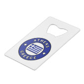 Athens Griekenland Creditkaart Flessenopener (Voorkant Gekanteld)