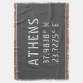 Athens Griekenland Latitude Longitude Deken (Voorkant Verticaal)