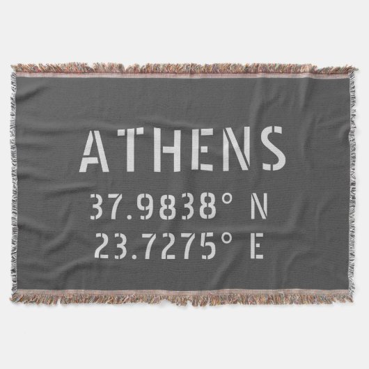 Athens Griekenland Latitude Longitude Deken (Voorkant)