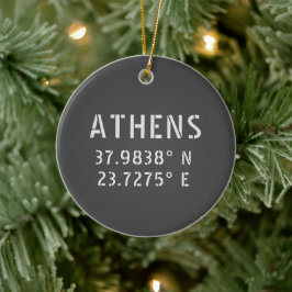 Athens Griekenland Latitude Longitude Keramisch Ornament