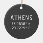 Athens Griekenland Latitude Longitude Keramisch Ornament (Voorkant)