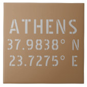Athens Griekenland Latitude Longitude Tegeltje (Voorkant)