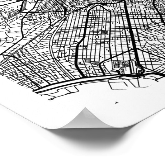 Athens Griekenland Minimal Modern Street Map Poster (Hoek)