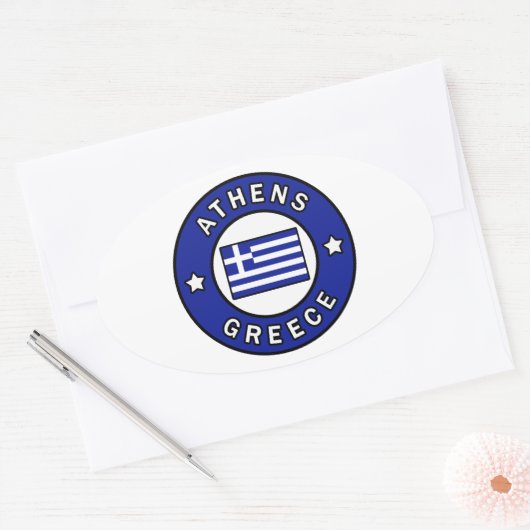 Athens Griekenland Ovale Sticker (Envelop)