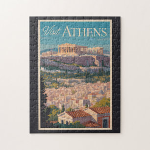 Athens Griekenland Parthenon Travel Art Vintage Legpuzzel