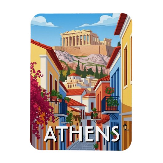 Athens Griekenland Plaka Reizen Magneet (Verticaal)