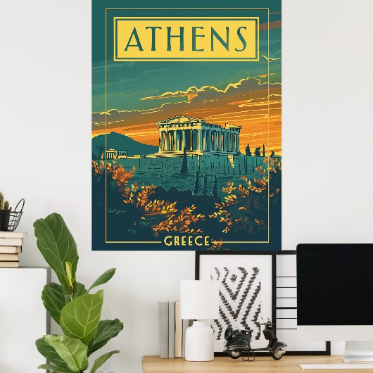  Athens, Griekenland Poster | Parthenon (Thuiskantoor)
