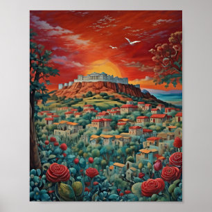 Athens Griekenland Print, Value Poster Papier (mat