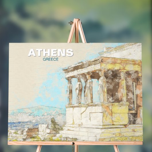 Athens Griekenland Reizen Acryl Teken –  Uitzicht Acryl Bord (Neutraal)