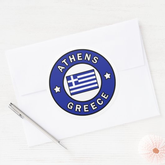 Athens Griekenland Ronde Sticker (Envelop)
