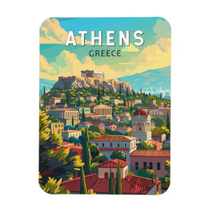 Athens Griekenland Travel Art Vintage Magneet