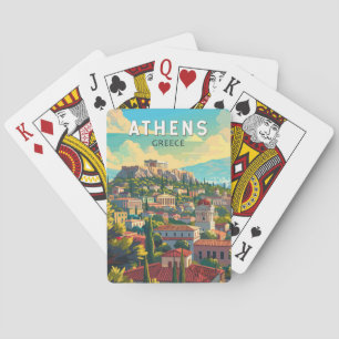 Athens Griekenland Travel Art Vintage Pokerkaarten