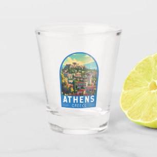 Athens Griekenland Travel Art Vintage Shot Glas