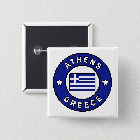 Athens Griekenland Vierkante Button 5,1 Cm (Voorkant /achterkant)
