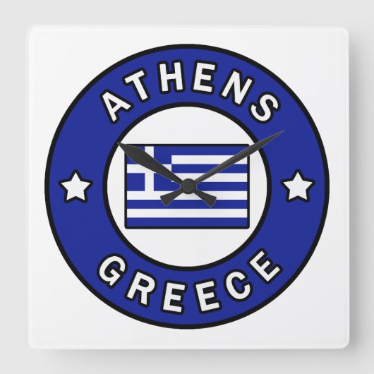 Athens Griekenland Vierkante Klok (Voorkant)