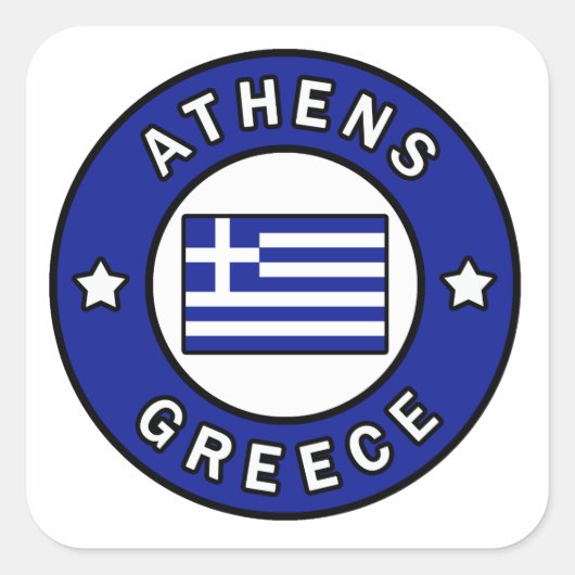 Athens Griekenland Vierkante Sticker (Voorkant)