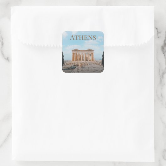 Athens Griekenland Vierkante Sticker (Tas)