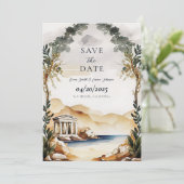 Athens Grieks Save The Date Uitnodiging (Staand voorkant)
