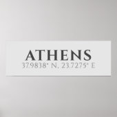Athens Latitude Longitude Poster (Voorkant)