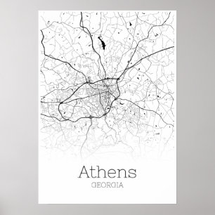 Athens Map - Georgia - City Map Poster