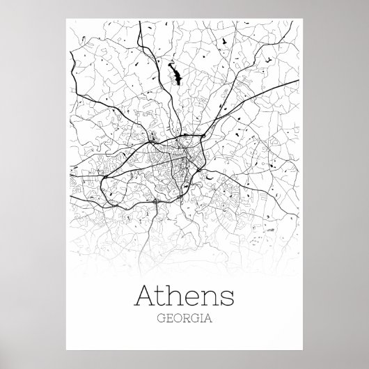 Athens Map - Georgia - City Map Poster (Voorkant)