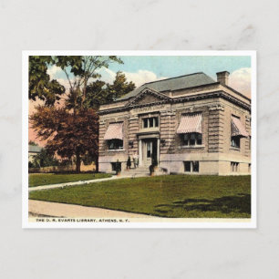 Athens NY, Bibliotheek, c1910 Vintage Briefkaart