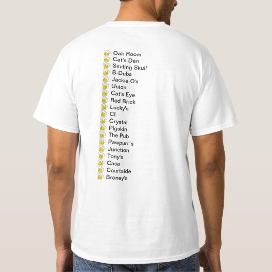 Athens Ohio Pub Crawl T-shirt (Achterkant)