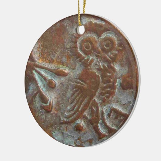 Athens Owl Keramisch Ornament (Links)