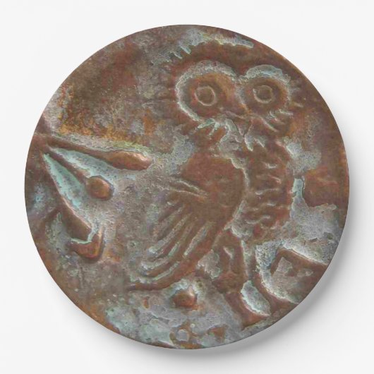 Athens Owl Papieren Bordje (Voorkant)