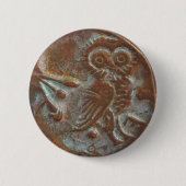 Athens Owl Ronde Button 5,7 Cm (Voorkant)