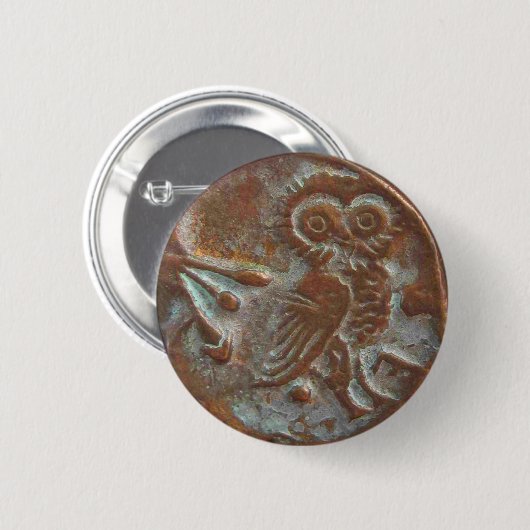 Athens Owl Ronde Button 5,7 Cm (Voorkant /achterkant)