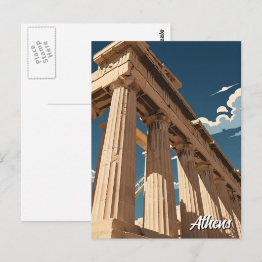 Athens Parthenon Briefkaart (Voorkant / Achterkant)