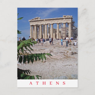 Athens Parthenon panoramisch uitzicht briefkaart
