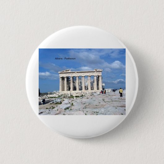 Athens Parthenon Ronde Button 5,7 Cm (Voorkant)